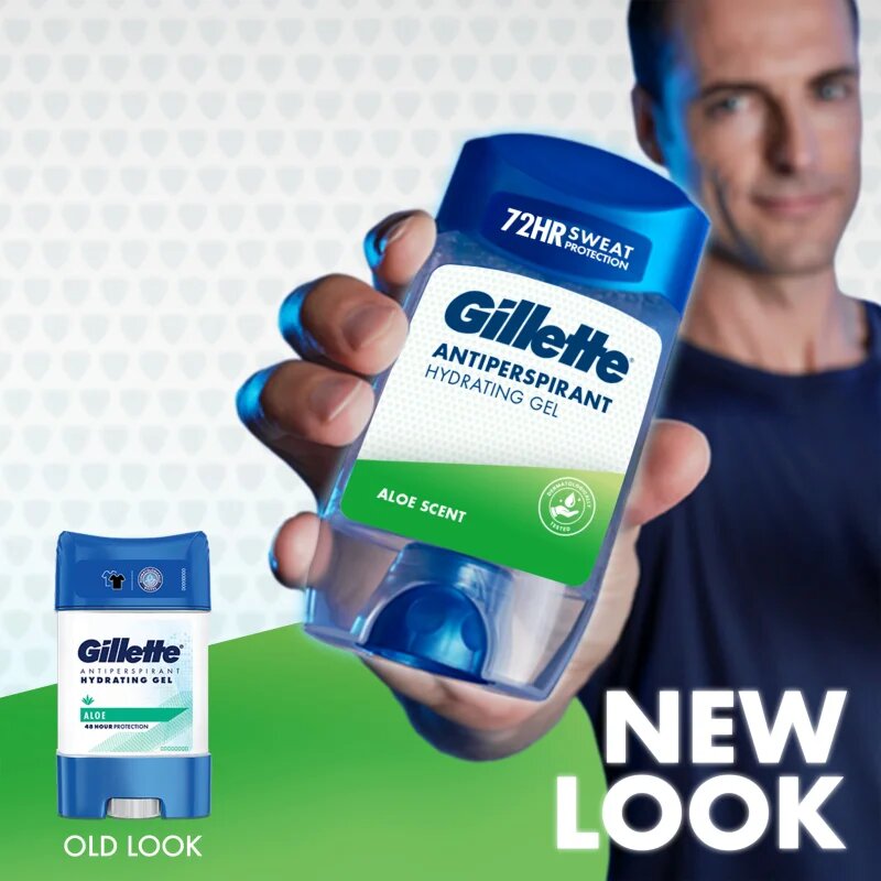 Gillette Antiperspirant Hydrating Gel Aloe Scent antiperspirant gel z vlažilnim učinkom za moške 70 ml