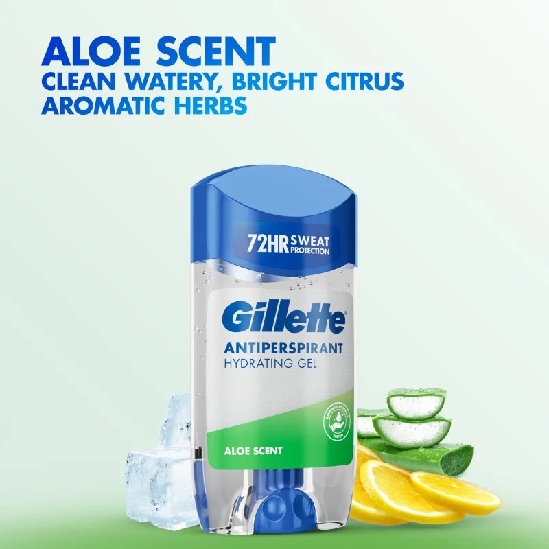 Gillette Antiperspirant Hydrating Gel Aloe Scent antiperspirant gel z vlažilnim učinkom za moške 70 ml