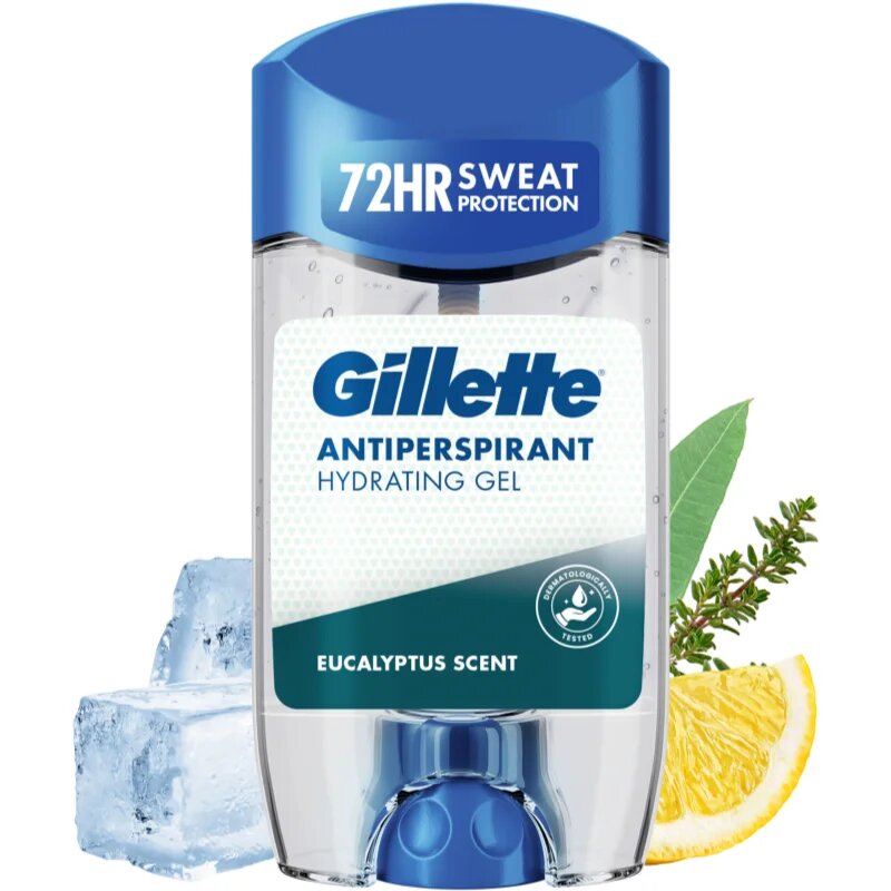 Gillette Antiperspirant Hydrating Gel Eucalyptus Scent antiperspirant gel z vlažilnim učinkom za moške 70 ml