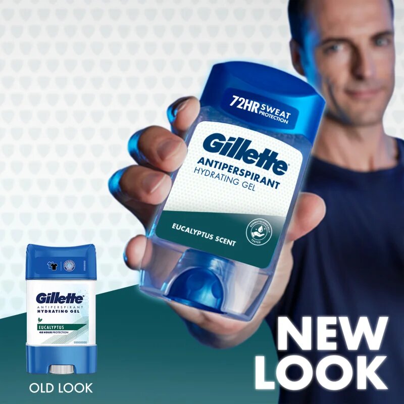 Gillette Antiperspirant Hydrating Gel Eucalyptus Scent antiperspirant gel z vlažilnim učinkom za moške 70 ml