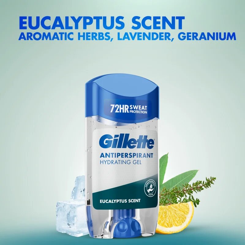 Gillette Antiperspirant Hydrating Gel Eucalyptus Scent antiperspirant gel z vlažilnim učinkom za moške 70 ml
