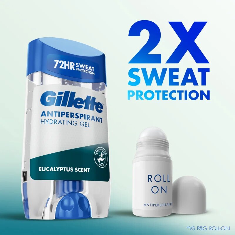 Gillette Antiperspirant Hydrating Gel Eucalyptus Scent antiperspirant gel z vlažilnim učinkom za moške 70 ml