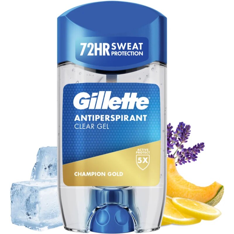 Gillette Champion Gold Antiperspirant Clear Gel antiperspirant gel za moške 70 ml