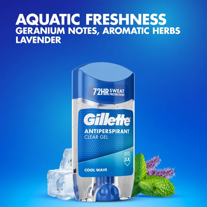 Gillette Cool Wave antiperspirant gel za moške 70 ml