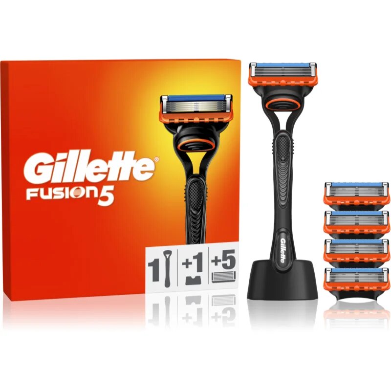 Gillette Fusion5 brivnik s stojalom + nadomestne britvice 5 kos