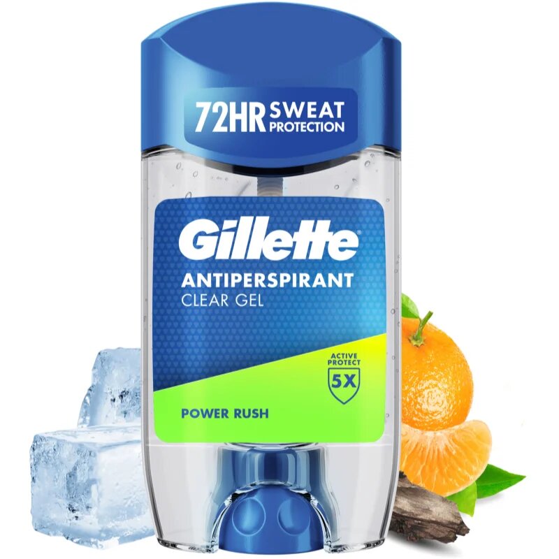 Gillette Power Rush antiperspirant gel za moške 70 ml