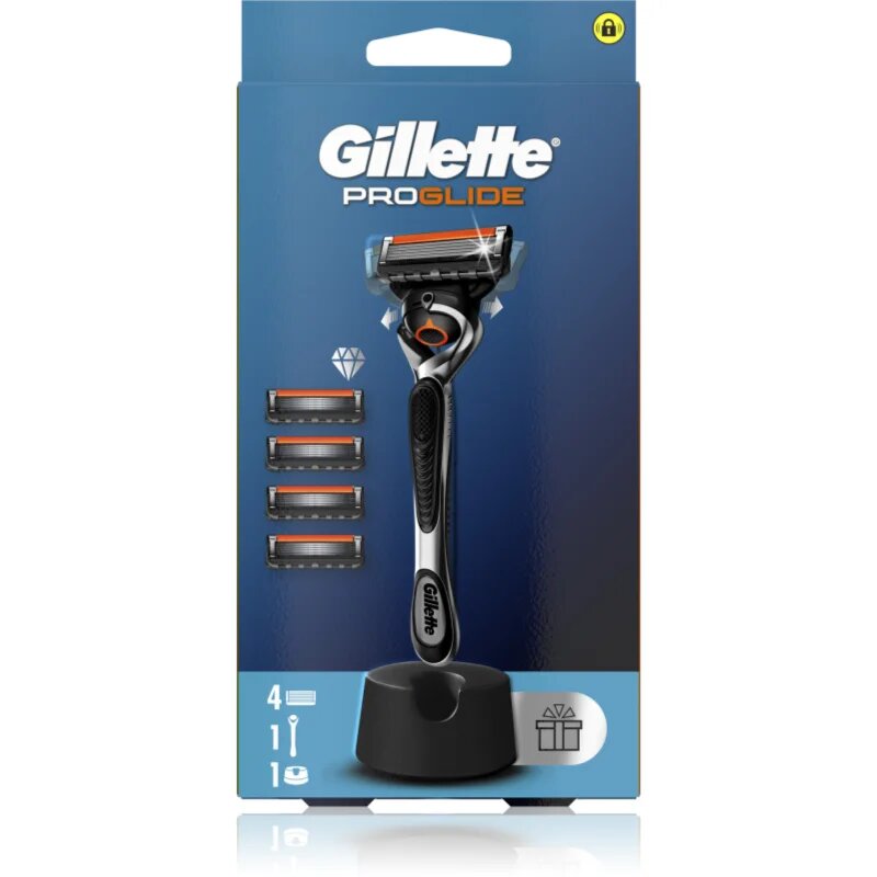 Gillette ProGlide brivnik s stojalom + nadomestne britvice 4 kos
