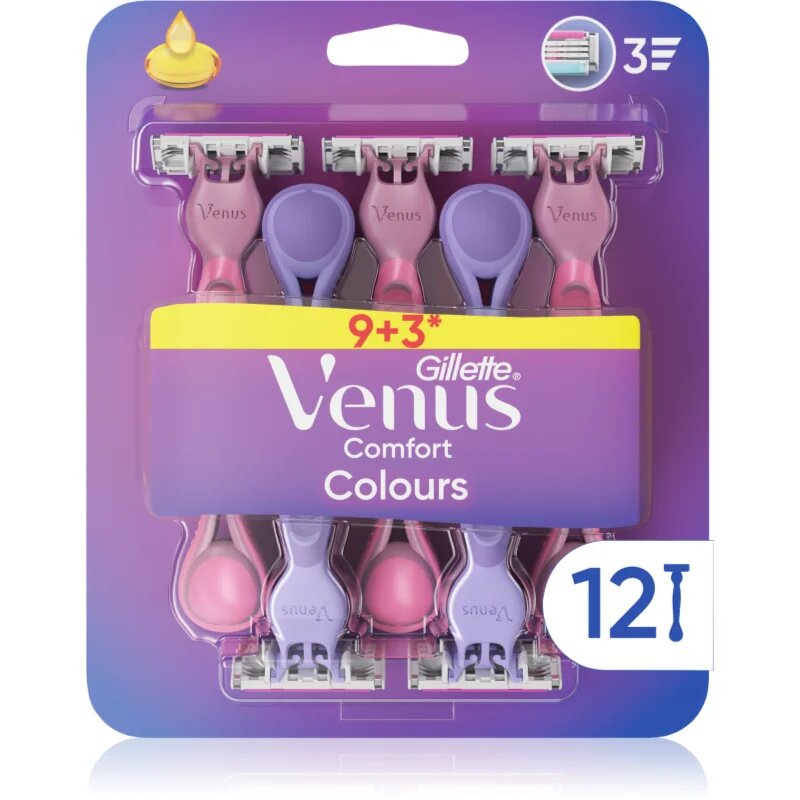 Gillette Venus Comfort Colours brivniki za enkratno uporabo 12 kos