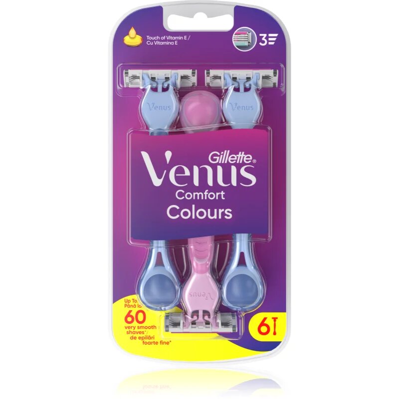 Gillette Venus Comfort Colours brivniki za enkratno uporabo 6 kos