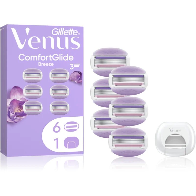 Gillette Venus ComfortGlide Breeze nadomestne britvice + zaščitni pokrovček 6 kos