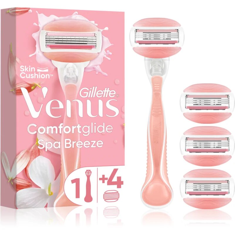 Gillette Venus ComfortGlide Spa Breeze Ženska britvica + nadomestne britvice 4 kos