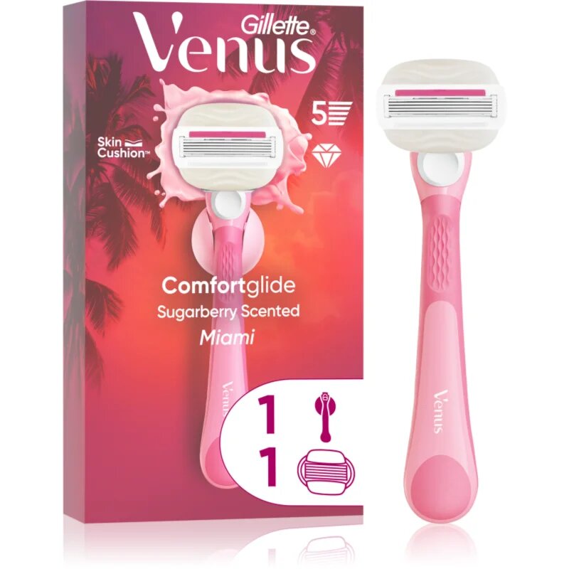 Gillette Venus Comfortglide Sugarberry Miami ženski brivnik z držalom za prho 1 kos