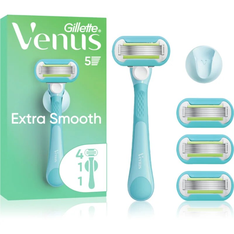 Gillette Venus Extra Smooth ženski brivnik z držalom za prho + nadomestne britvice 6 kos
