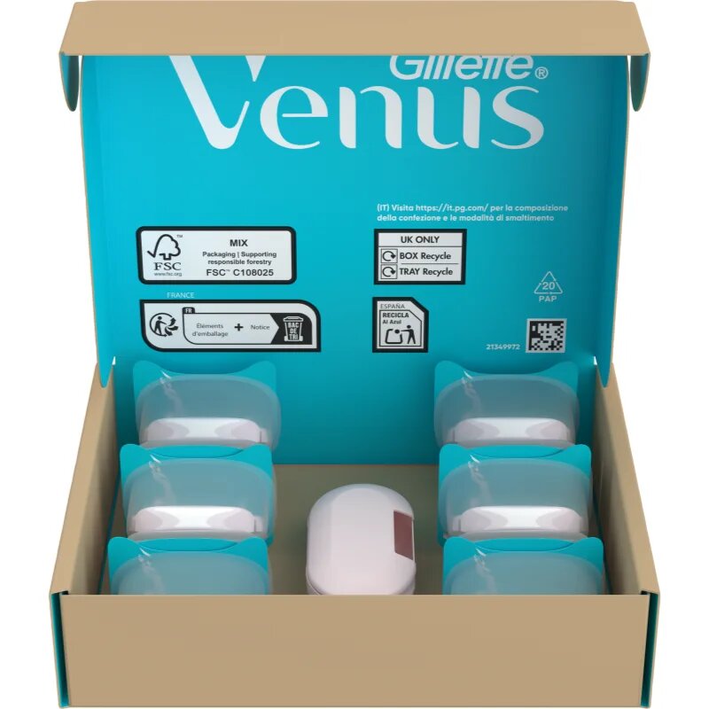 Gillette Venus PRO Smooth Sensitive nadomestne britvice + zaščitni pokrovček 10 kos