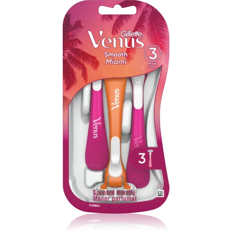 Gillette Venus Smooth Miami brivniki za enkratno uporabo za ženske 3 kos