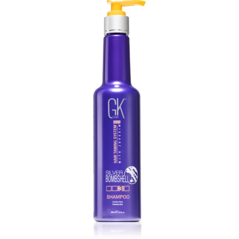 GK Hair Silver Bombshell šampon za blond lase za nevtralizacijo medeninastih podtonov 280 ml