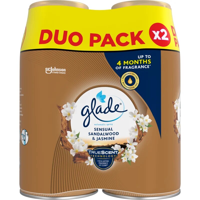 Glade Automatic Sensual Sandalwood & Jasmine avtomatski osvežilec zraka nadomestno polnilo DUO