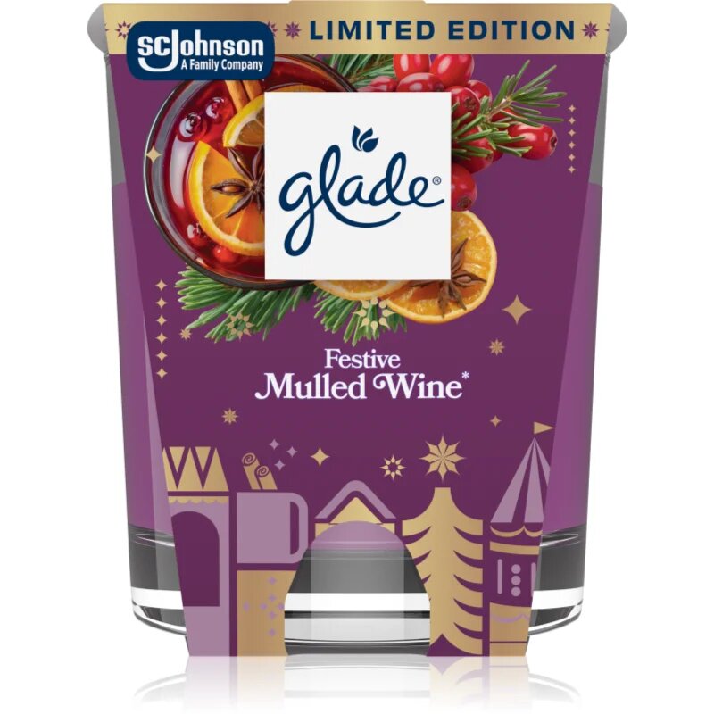 Glade Festive Mulled Wine dišeča sveča 112 g