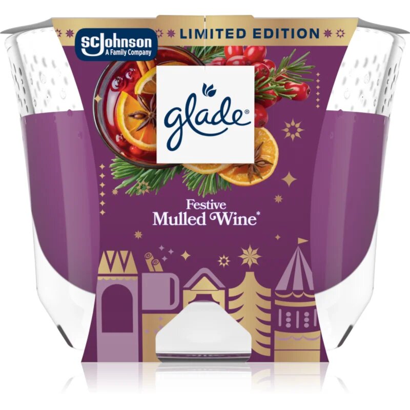 Glade Festive Mulled Wine dišeča sveča 204 g