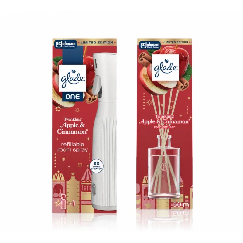 Glade ONE Twinkling Apple & Cinnamon božični darilni set