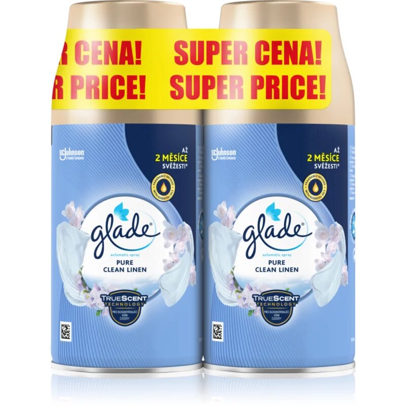 Glade Pure Clean Linen avtomatski osvežilec zraka nadomestno polnilo 2x269 ml