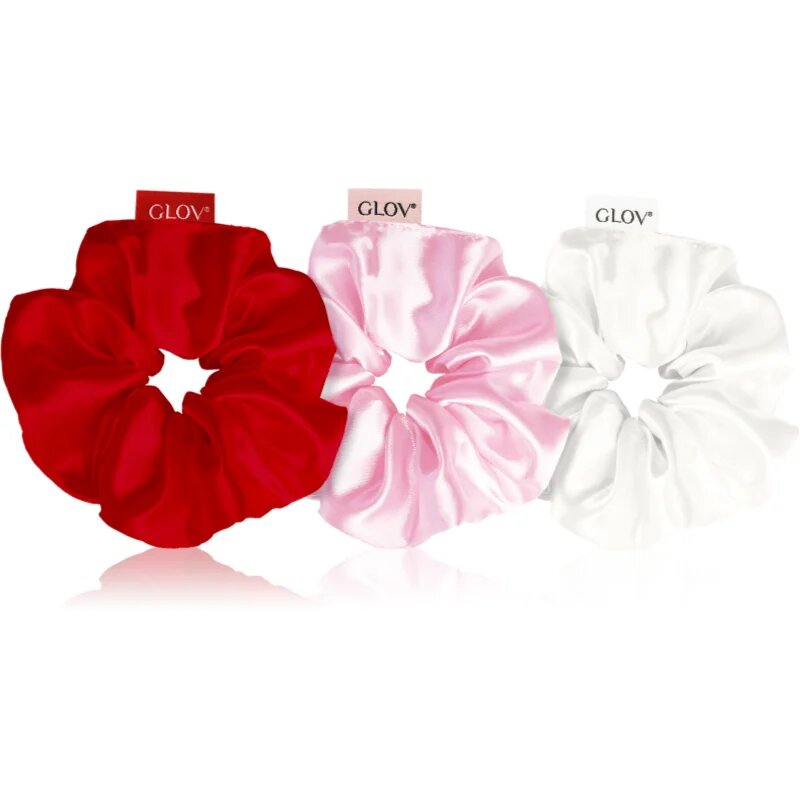 GLOV Scrunchies L elastike za lase White/Pink/Red 3 kos