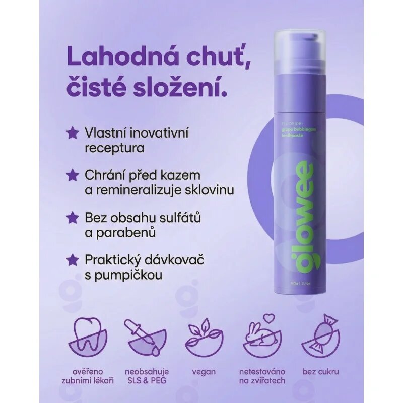 Glowee Grape Bubblegum zobna pasta za beljenje zob Grape Bubblegum 60 g