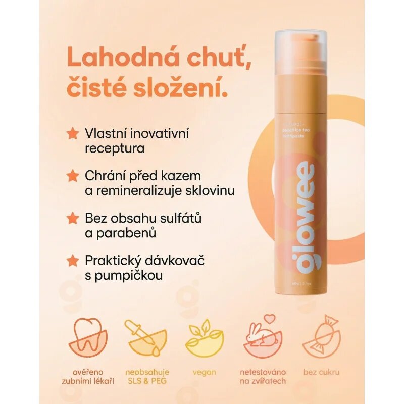 Glowee Peach Ice Tea zobna pasta za beljenje zob Peach Ice Tea 60 g