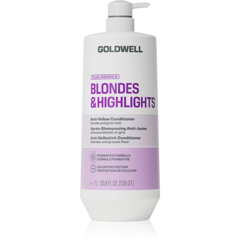 Goldwell Dualsenses Blondes & Highlights Anti-Yellow Conditioner balzam za nevtralizacijo rumenih odtenkov 1000 ml