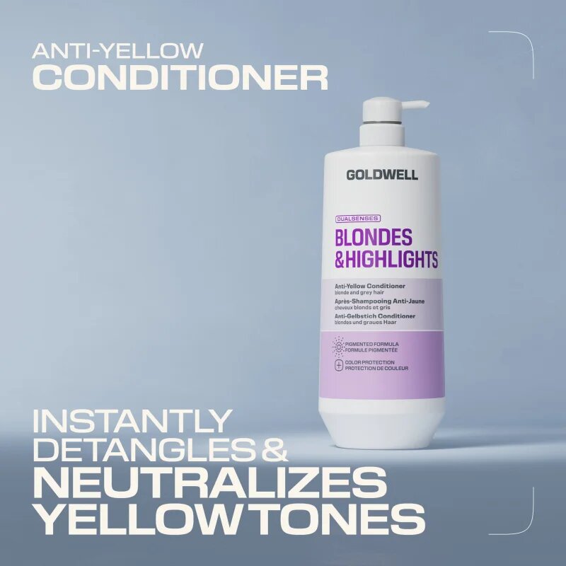 Goldwell Dualsenses Blondes & Highlights Anti-Yellow Conditioner balzam za nevtralizacijo rumenih odtenkov 1000 ml