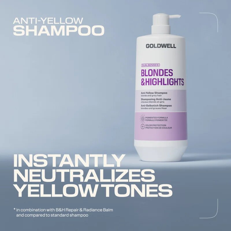 Goldwell Dualsenses Blondes & Highlights Anti-Yellow Shampoo šampon za nevtralizacijo rumenih odtenkov 1000 ml