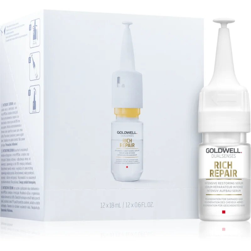 Goldwell Dualsenses Rich Repair intenzivni obnovitveni serum za suhe in poškodovane lase 12 x 18 ml