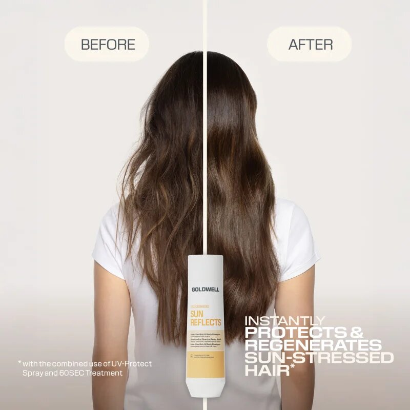 Goldwell Dualsenses Sun Reflects After-Sun a Body Shampoo gel za prhanje in šampon 2v1 po sončenju 250 ml