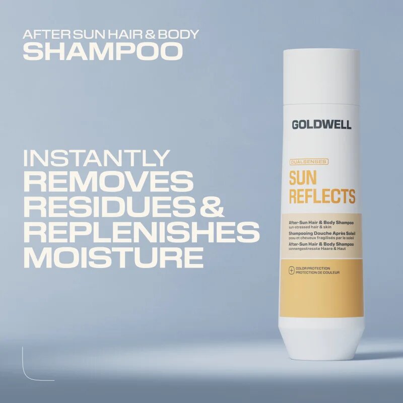 Goldwell Dualsenses Sun Reflects After-Sun a Body Shampoo gel za prhanje in šampon 2v1 po sončenju 250 ml