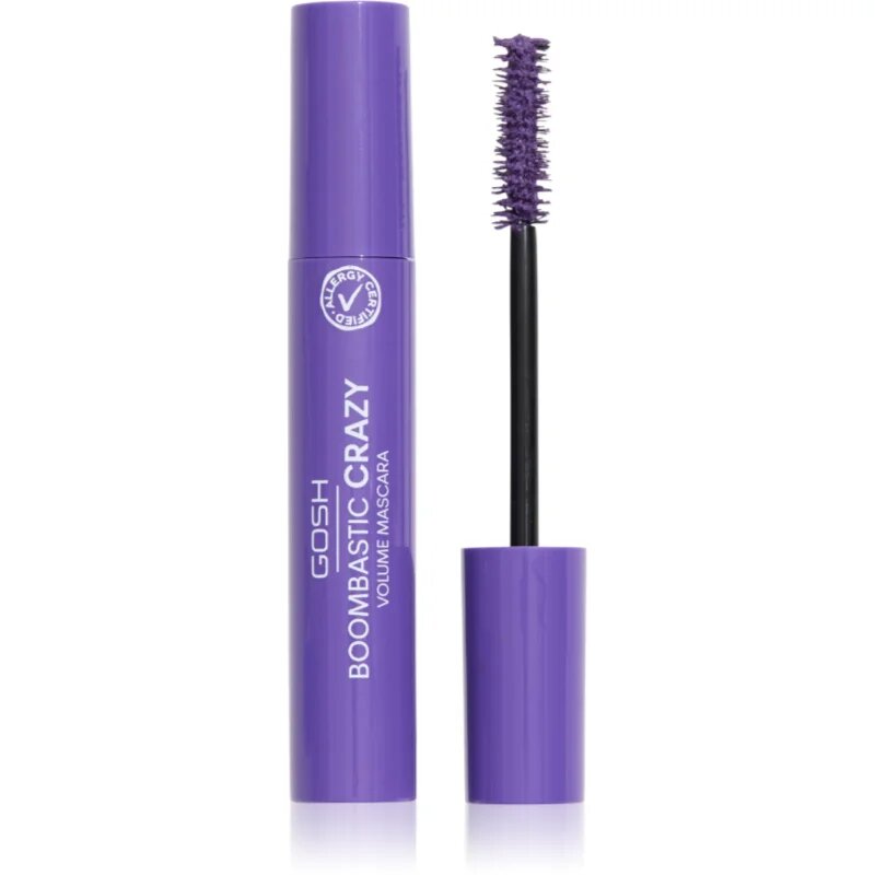 GOSH COPENHAGEN Boombastic maskara za volumen in privihanje trepalnic odtenek 006 Dusty Violet 13 ml