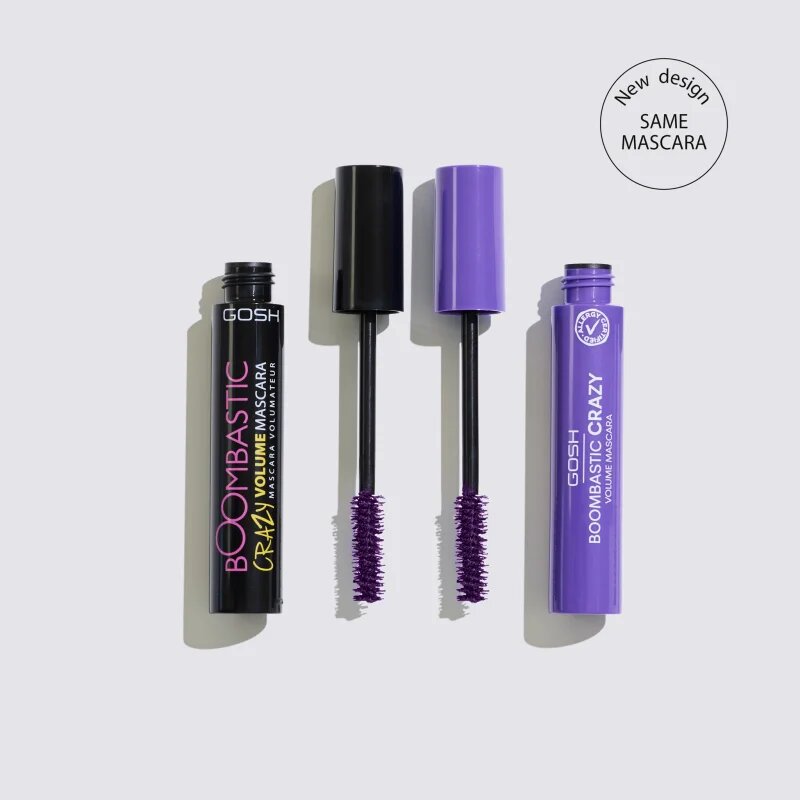 GOSH COPENHAGEN Boombastic maskara za volumen in privihanje trepalnic odtenek 006 Dusty Violet 13 ml
