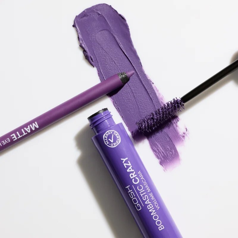 GOSH COPENHAGEN Boombastic maskara za volumen in privihanje trepalnic odtenek 006 Dusty Violet 13 ml