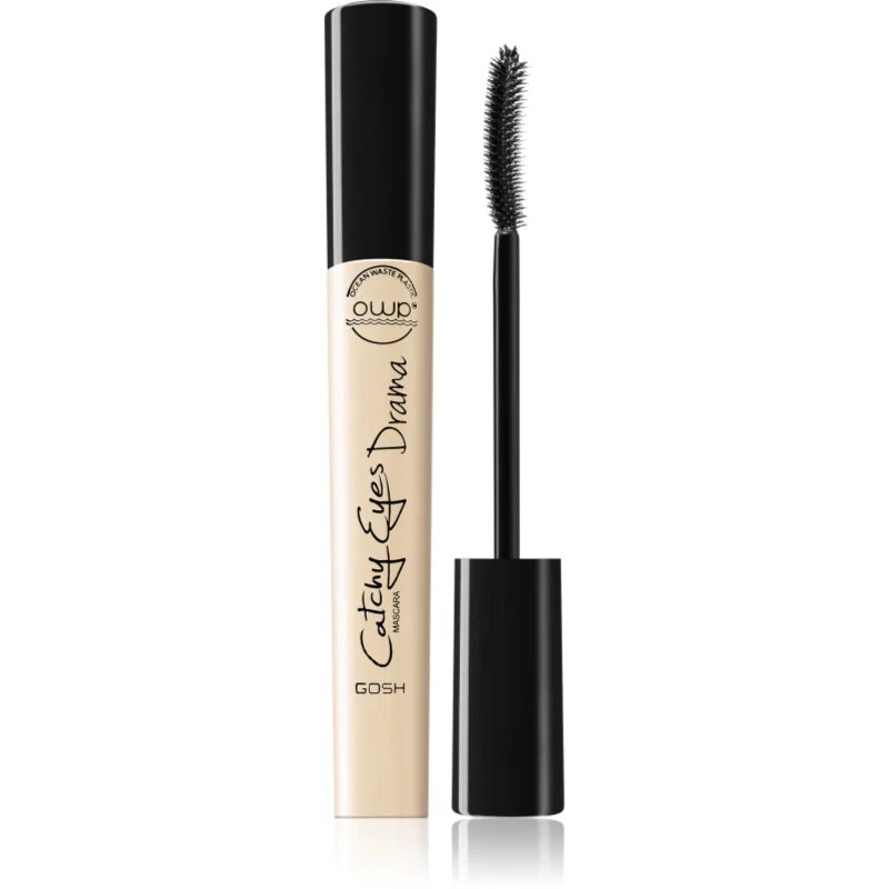 GOSH COPENHAGEN Catchy Eyes Drama krepilna maskara za ekstremen volumen in intenziven pogled odtenek 001 Black 10 ml