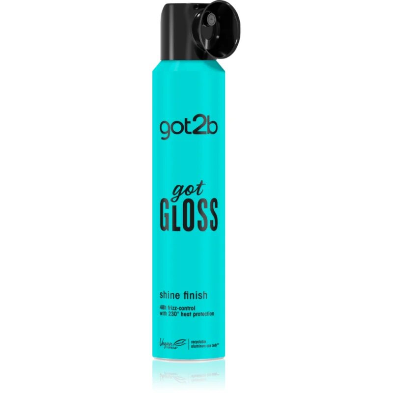 got2b got Gloss Shine Finish pršilo za sijaj za toplotno oblikovanje las 200 ml