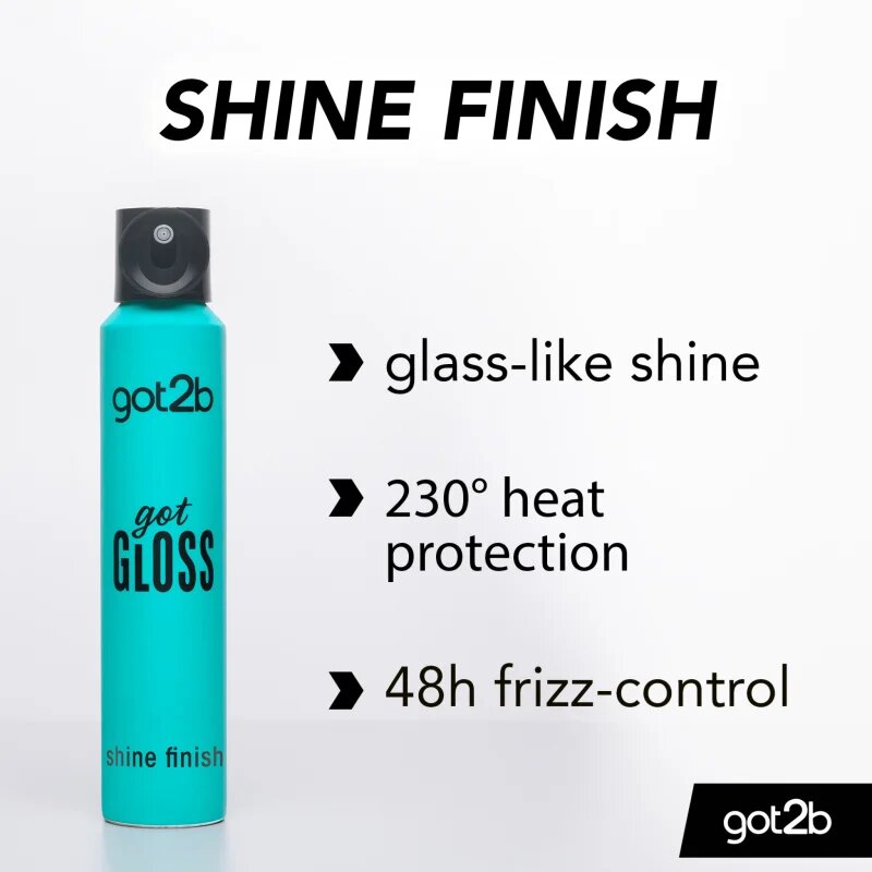 got2b got Gloss Shine Finish pršilo za sijaj za toplotno oblikovanje las 200 ml