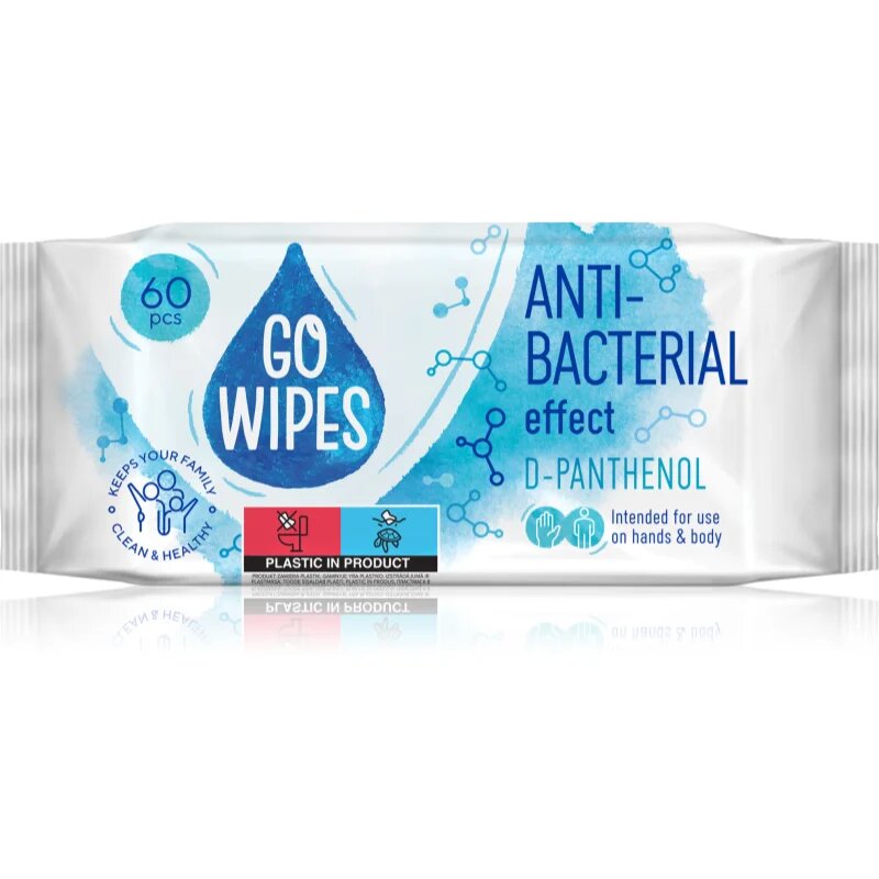 GoWipes Anti-Bacterial Effect D-Panthenol vlažni čistilni robčki s protibakterijskim učinkom 60 kos