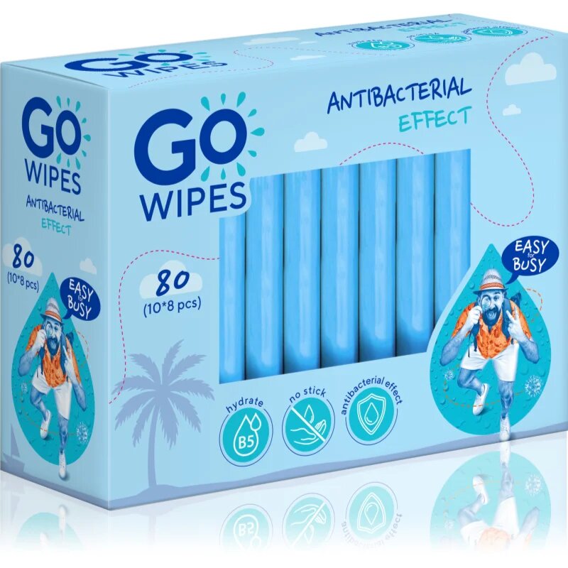 GoWipes Anti-Bacterial Effect osvežilni vlažilni robčki s protibakterijskim učinkom 10x8 kos