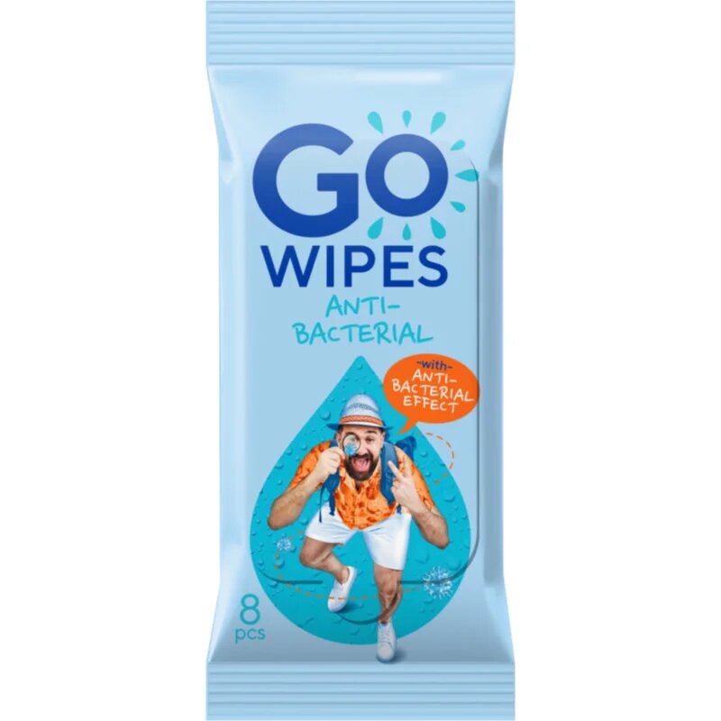 GoWipes Anti-Bacterial Effect osvežilni vlažilni robčki s protibakterijskim učinkom 10x8 kos