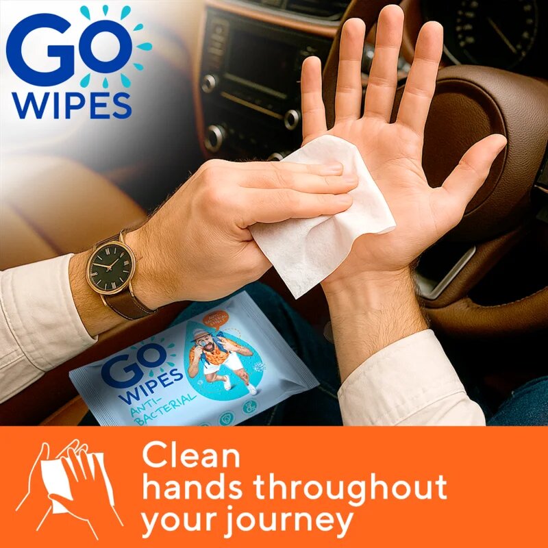 GoWipes Antibacterial osvežilni vlažilni robčki s protibakterijskim učinkom 20 kos