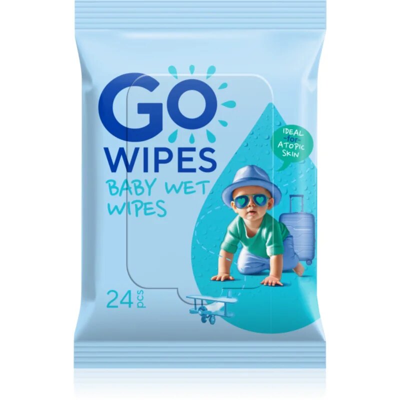 GoWipes Baby Wet Wipes otroški nežni vlažni robčki za zelo občutljivo suho in atopično kožo 24 kos