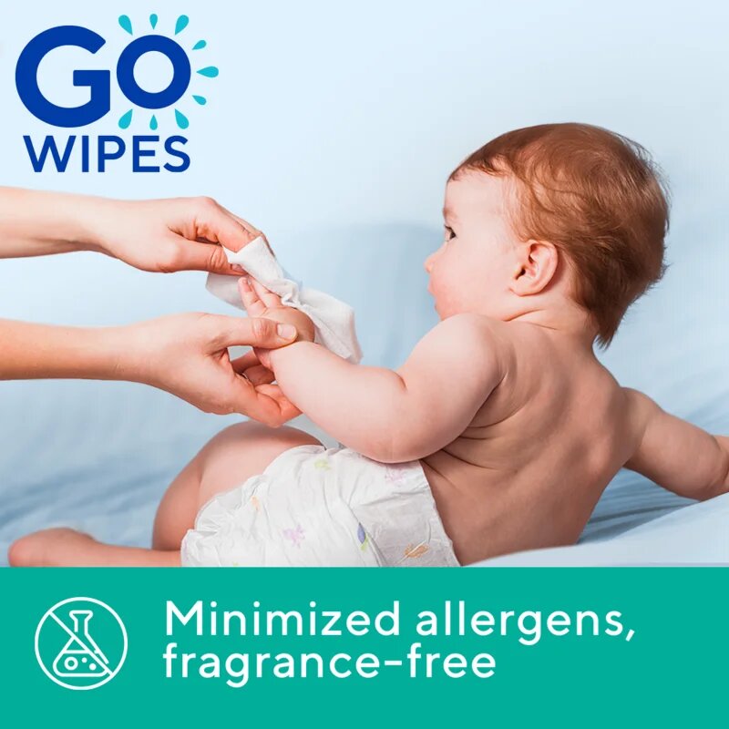 GoWipes Baby Wet Wipes otroški nežni vlažni robčki za zelo občutljivo suho in atopično kožo 24 kos