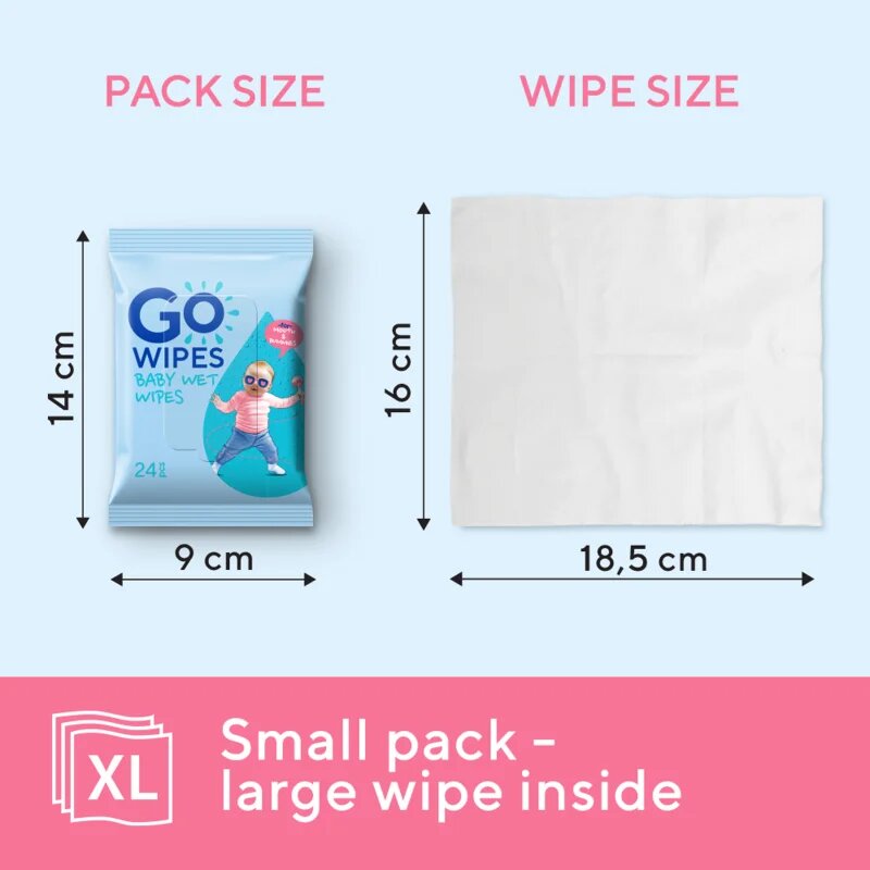 GoWipes Baby Wet Wipes vlažni robčki za otroke od rojstva 24 kos