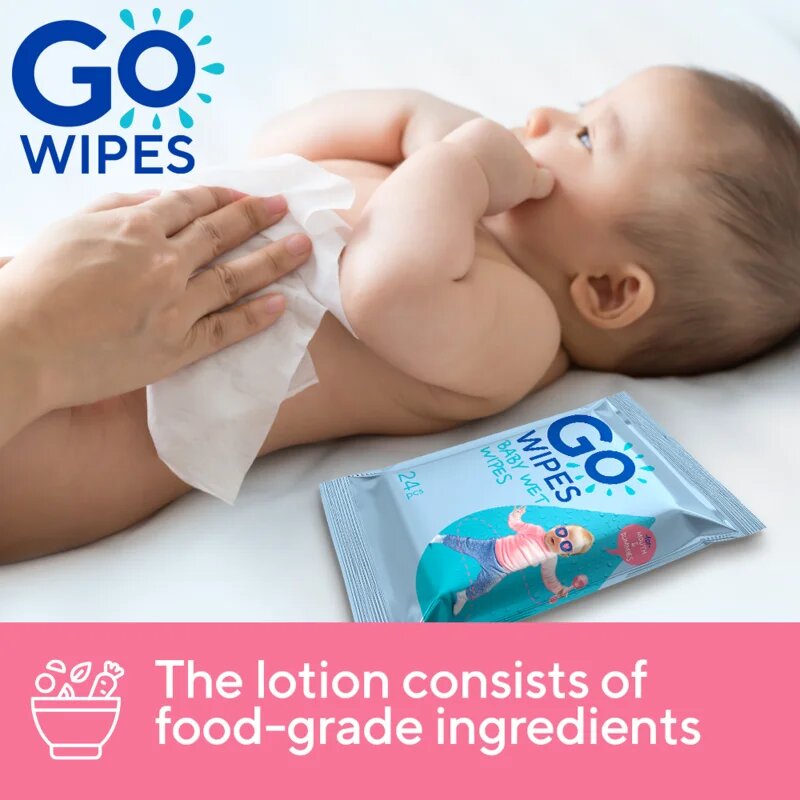 GoWipes Baby Wet Wipes vlažni robčki za otroke od rojstva 24 kos