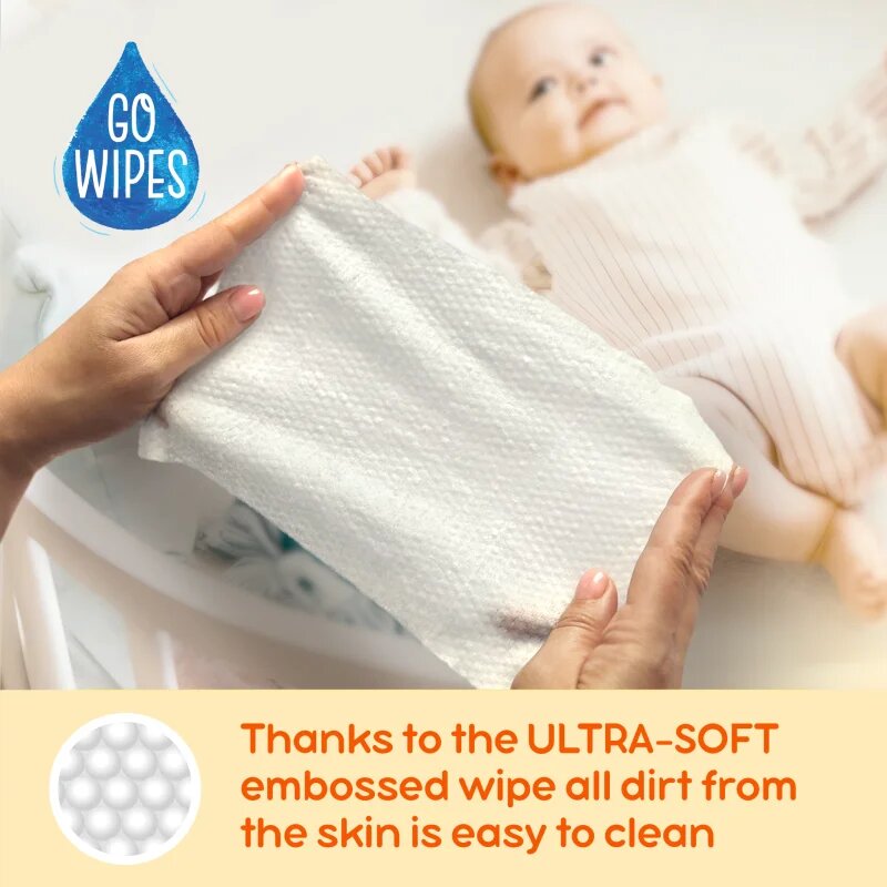 GoWipes Cleanse & Cream Sweet Almond Milk otroški nežni vlažni robčki za občutljivo kožo aloe vera 0+ 50 kos