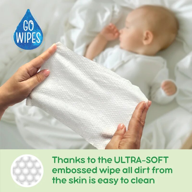 GoWipes Cleanse & Protect Chamomile extract otroški nežni vlažni robčki z aloe vero 50 kos